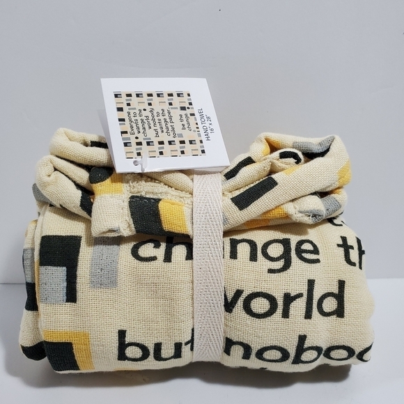 New Primitives by Kathy "Be the Change" funny bathroom cotton hand towel - Picture 4 of 4